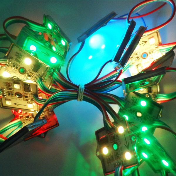 Dream color 3 led 5050SMD RGB WS2801 LED pixel module light 12V input waterproof IP67