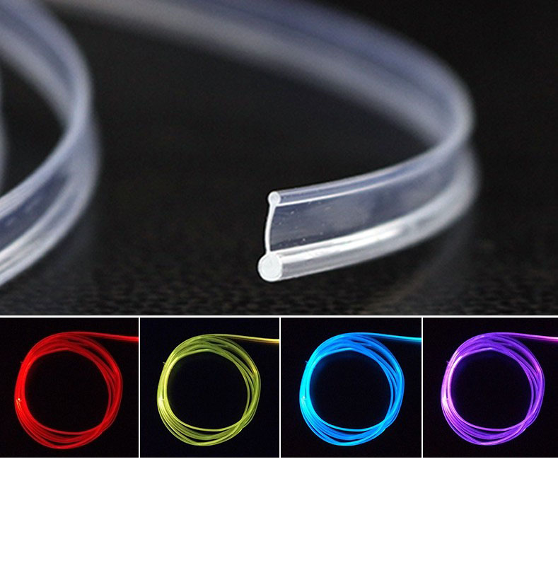 Skirt Side Glow 2mm 3mm diameter Plastic PMMA Fiber Optic Cable For Car Decorative Lighting