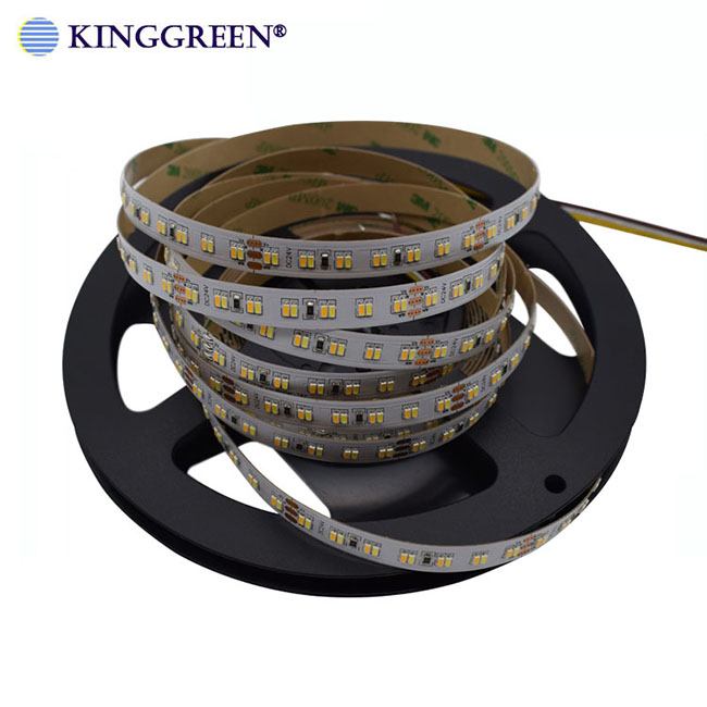 SMD 3014 W/WW dual white color temperature adjustable CCT 24V double color LED flexible strip 224leds/m tape light
