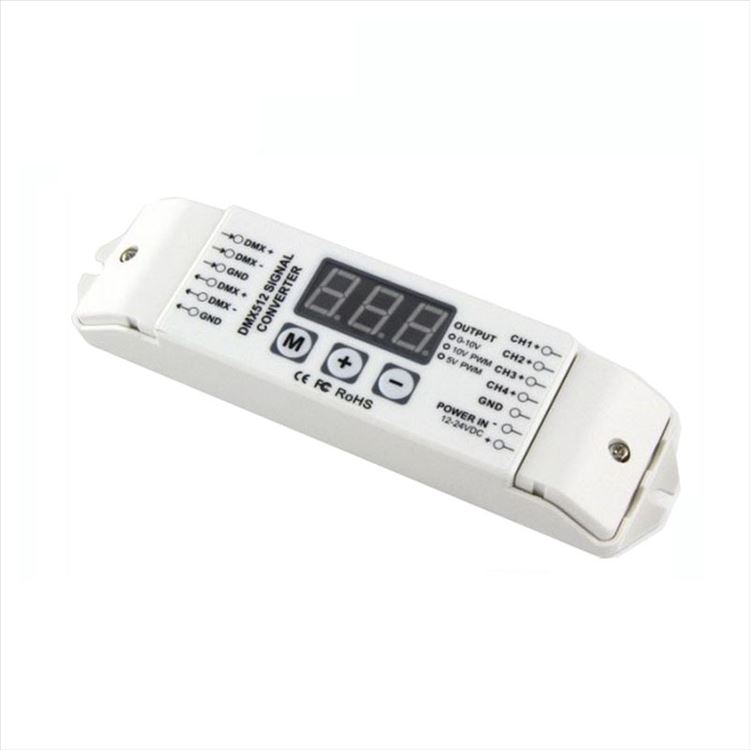 4CH DMX512 decoder 0-10V signal converter controller dimmer color brightness